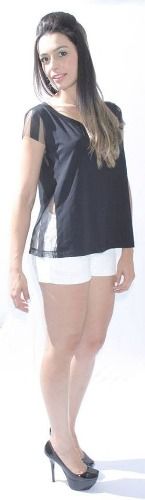 Blusa Em Malha Com Detalhe Em Renda Nas Laterais